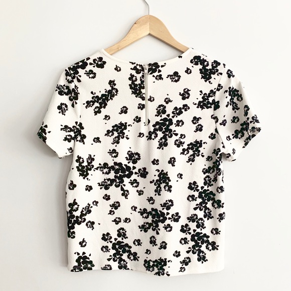 One Clothing White & Black Floral Crop Shirt - Picture 4 of 7
